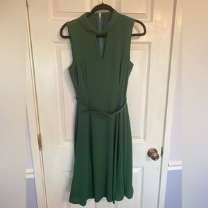 ModCloth belted dress with keyhole - green, M